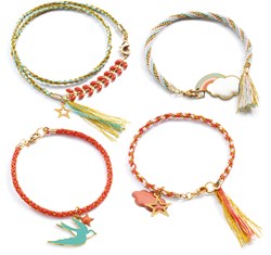 Djeco perline e gioielli Celeste - Set creativo braccialetti Kumihimo