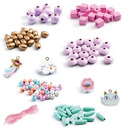 Djeco perline in legno Rainbow set gioielli bambini