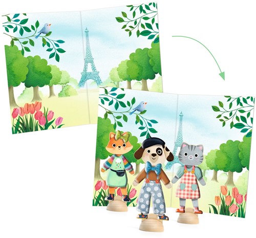 Djeco giocattolo collage Bonjour Parigi - kit creativo artistico-2