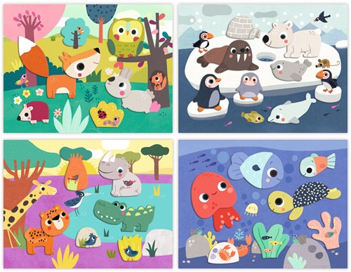Djeco set collage My First Collages cartone FSC per bambini piccoli