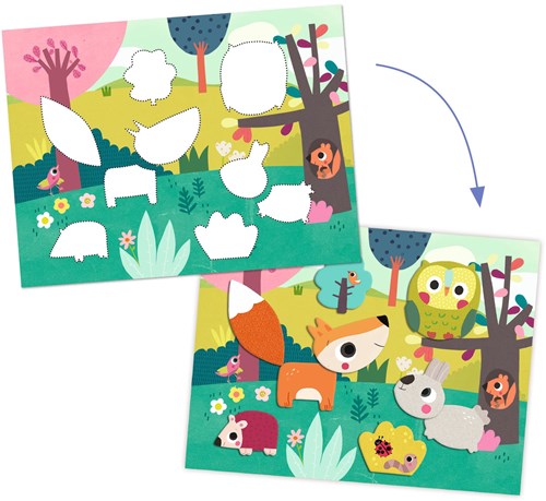 Djeco set collage My First Collages cartone FSC per bambini piccoli-2