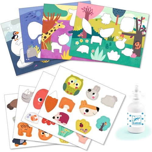 Djeco set collage My First Collages cartone FSC per bambini piccoli-3