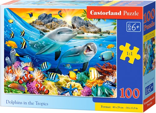 Castorland puzzle delfini animali tropicali 100 pezzi-2