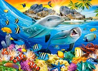 Castorland puzzle delfini animali tropicali 100 pezzi