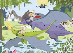 Nathan puzzle draghi - puzzle 45 pezzi per bambini