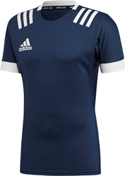 Adidas maglia rugby t-shirt sport XL blu navy bianco - 3-Stripes uomo