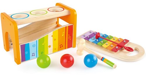 Hape panca martello xilofono in legno - giocattolo musicale educativo-2