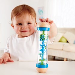 Hape bastone della pioggia con perline - blu giocattolo musicale sensoriale