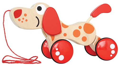 Hape cane in legno da trainare Pepe - giocattolo sostenibile-2