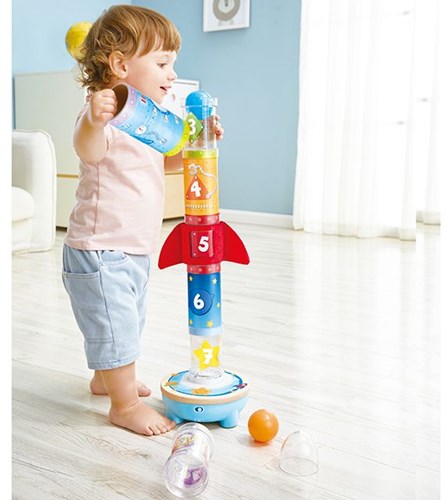 Hape giocattolo educativo Rocket Ball Air Stacker gioco impilabile colorato