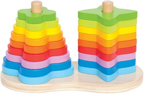 Hape Forme impilabili arcobaleno giocattolo in legno - 19 pezzi educativi-2