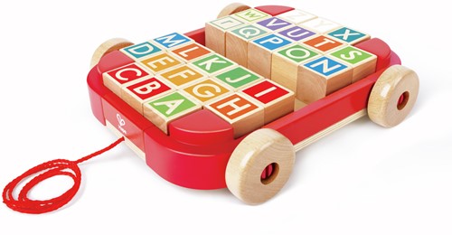 Carretto da trascinare Hape con blocchi impilabili