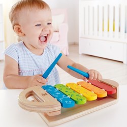 Hape xilofono arcobaleno strumento musicale in legno per bambini