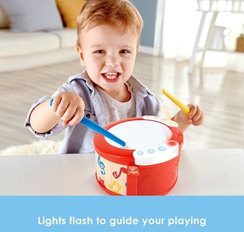 Hape Drum con luci - giocattolo musicale interattivo per bambini