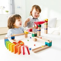 Hape pista di biglie domino blocco set - giocattolo educativo per bambini