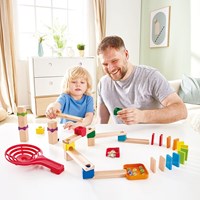 Hape pista di biglie domino blocco set - giocattolo educativo per bambini-2