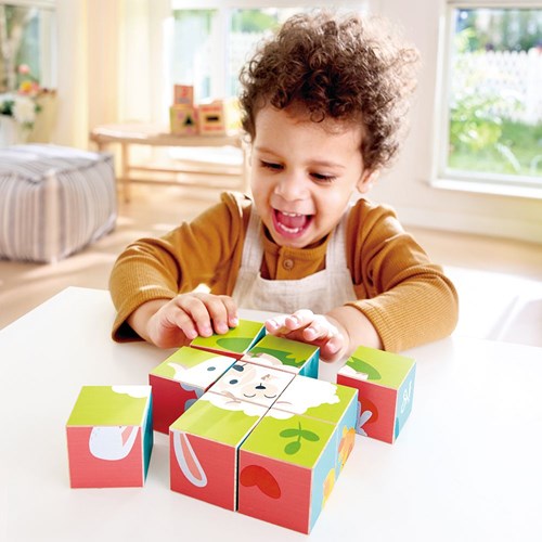 Hape puzzle in legno animali della fattoria gioco educativo bambini-3