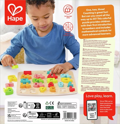 Hape puzzle matematico - giocattolo educativo in legno - 24 pezzi-3