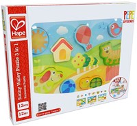 Hape Pepe & Friends puzzle in legno 3-in-1 giocattolo colorato-3