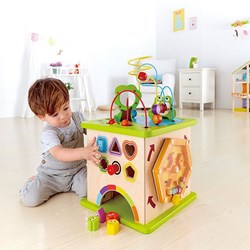 Hape cubo attività in legno giocattolo educativo per bambini piccoli