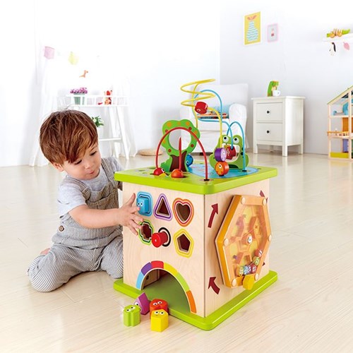 Hape cubo attività in legno giocattolo educativo per bambini piccoli