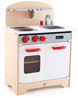 Hape cucina giocattolo - cucina bianca in legno per bambini con forno e frigorifero-2