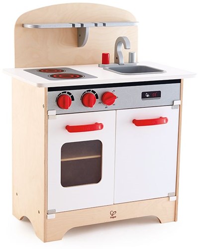 Hape cucina giocattolo - cucina bianca in legno per bambini con forno e frigorifero-2