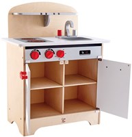 Hape cucina giocattolo - cucina bianca in legno per bambini con forno e frigorifero-3