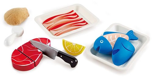 Hape set cucina carne e pesce - cibo giocattolo per bambini-2