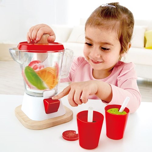 Hape Frullatore per smoothie set gioco con frutta e bicchieri - giocattolo da cucina colorato-3