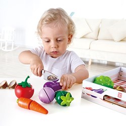 Hape set di verdure in legno - 8 pezzi - giocattolo educativo