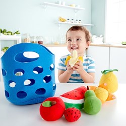 Hape cestino di frutta per bambini - set frutta in feltro - 8 pezzi