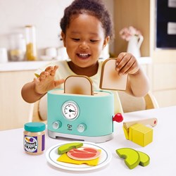 Hape tostapane giocattolo pop-up set - cucina in legno interattiva