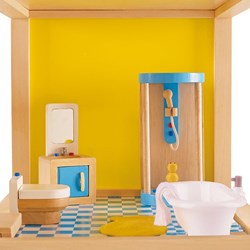 Hape bagno per casa delle bambole set in legno con accessori