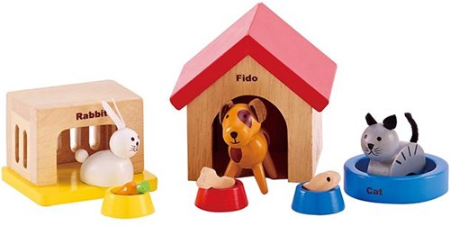 Hape Animali casa delle bambole set animali giocattolo in legno-2