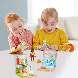 Hape set di gioco con bambole - giocattolo colorato per bambini