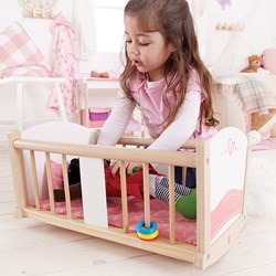 Hape culla in legno cradle - giocattolo sostenibile per bambole