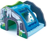 Hape pista treno tunnel cascata - giocattolo in legno - multicolore-2
