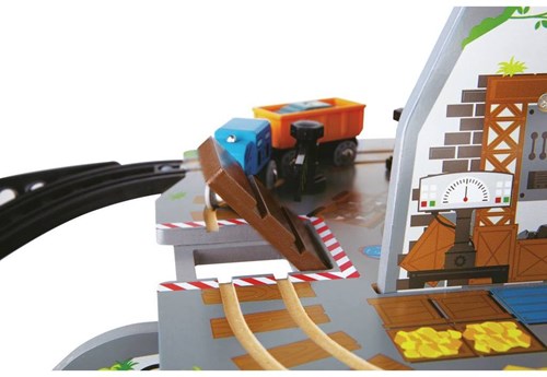 Hape pista treno in legno potente miniera di montagna set gioco - miniera di montagna-3
