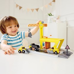 Hape set gru giocattolo - Railway Crane Construction trenino