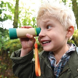 Hape telescopio in bambù giocattolo - telescopio bambini regolabile 8x ingrandimento