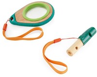 Hape set detective natura bambù giocattolo lente fischietto outdoor-2