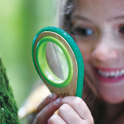 Hape set detective natura bambù giocattolo lente fischietto outdoor