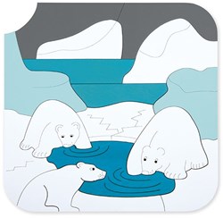 Hape puzzle in legno animali orso polare 33 pezzi giocattolo educativo
