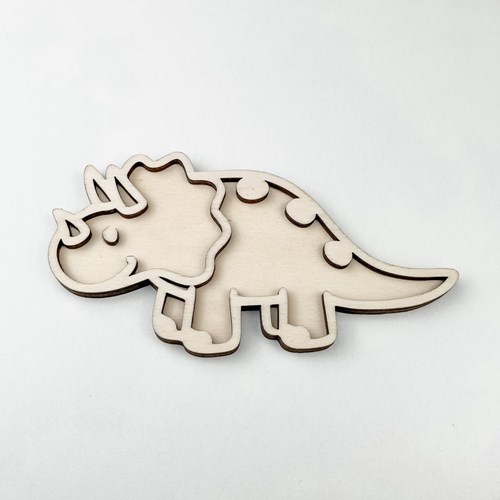FiQ houten vulvorm Triceratops - 8×15 cm