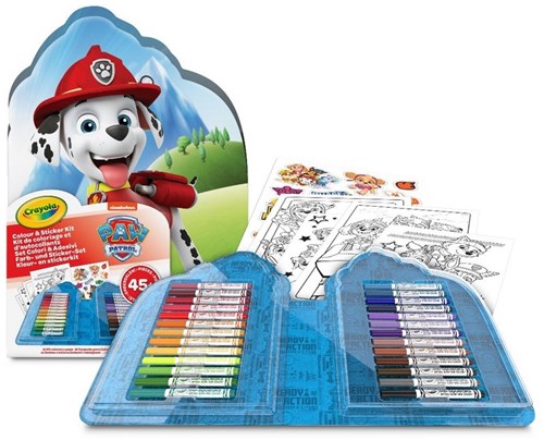 Crayola Paw Patrol set creativo pagine da colorare adesivi pennarelli 45 pezzi