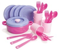 Dantoy set stoviglie bambini pastello 22 pezzi - set stoviglie giocattolo