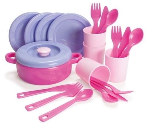 Dantoy set stoviglie bambini pastello 22 pezzi - set stoviglie giocattolo