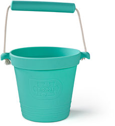 BigJigs secchiello giocattolo in silicone - eggshell green sabbia spiaggia
