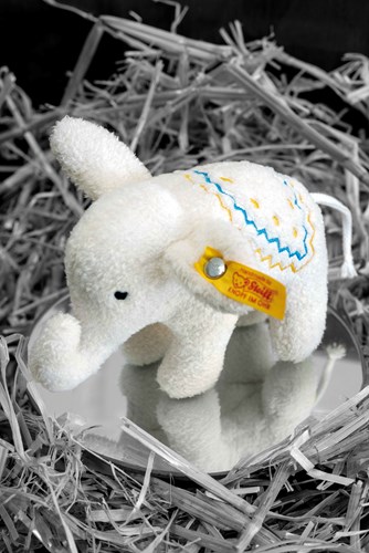 Steiff elefante peluche sonaglio - bianco - 10 cm - giocattolo neonato-3